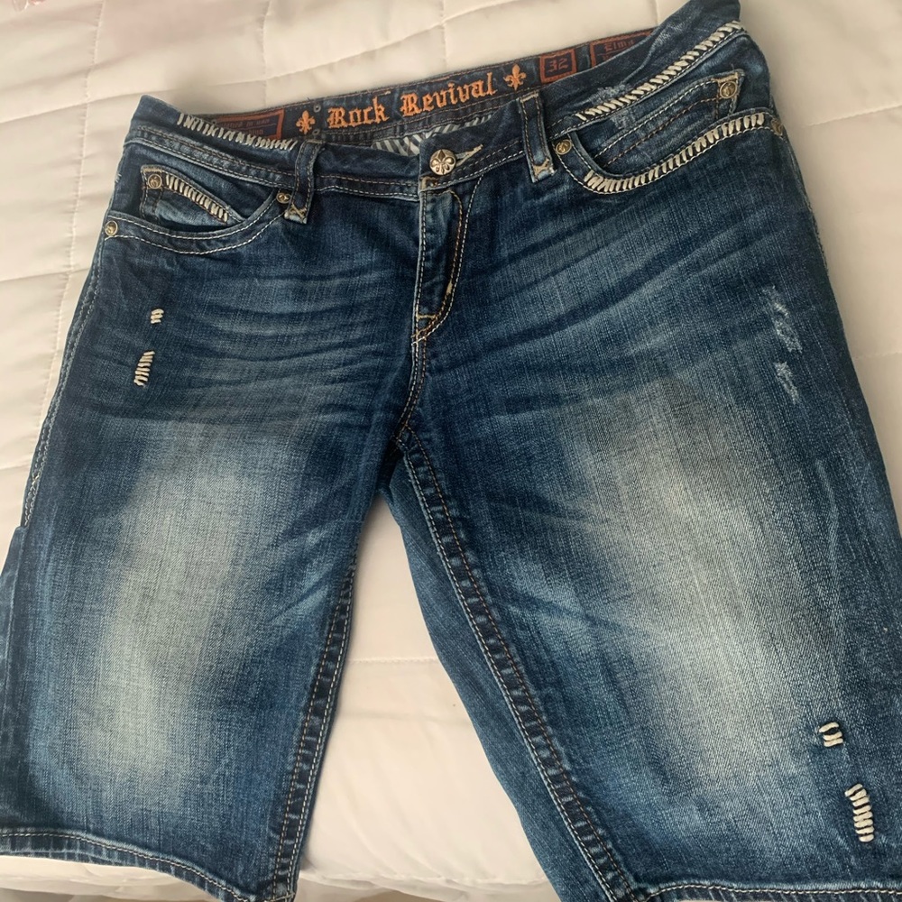 rock revival bermuda shorts